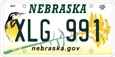 NE license plate XLG991