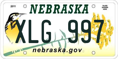 NE license plate XLG997