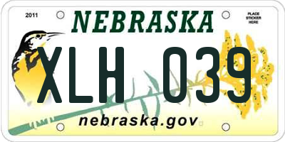 NE license plate XLH039