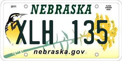 NE license plate XLH135