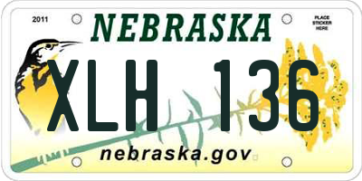 NE license plate XLH136