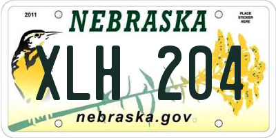 NE license plate XLH204