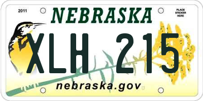NE license plate XLH215