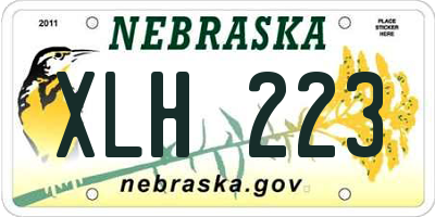 NE license plate XLH223