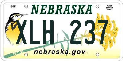 NE license plate XLH237