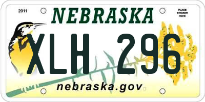 NE license plate XLH296