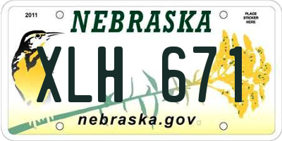 NE license plate XLH671