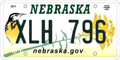 NE license plate XLH796