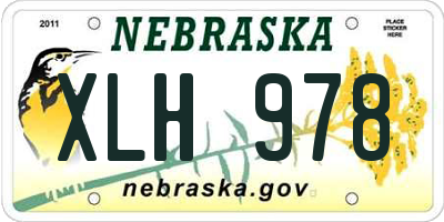 NE license plate XLH978