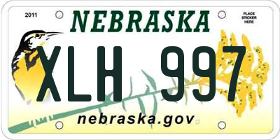 NE license plate XLH997