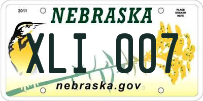 NE license plate XLI007