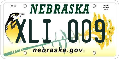 NE license plate XLI009