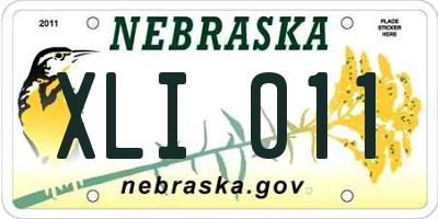 NE license plate XLI011