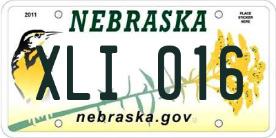 NE license plate XLI016