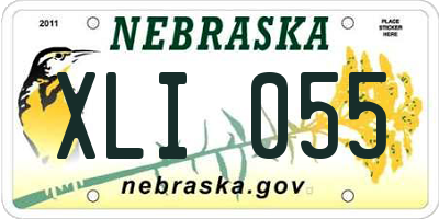 NE license plate XLI055