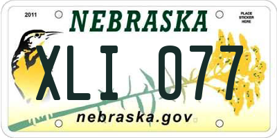 NE license plate XLI077