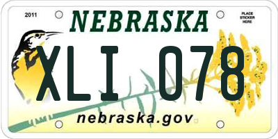 NE license plate XLI078