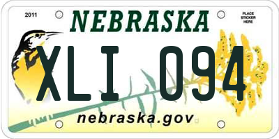 NE license plate XLI094