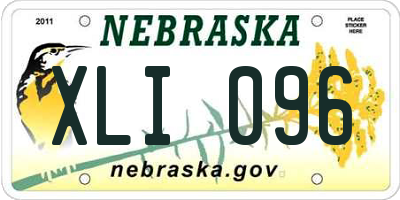 NE license plate XLI096
