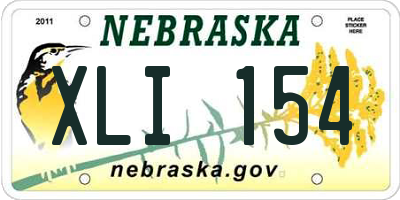NE license plate XLI154