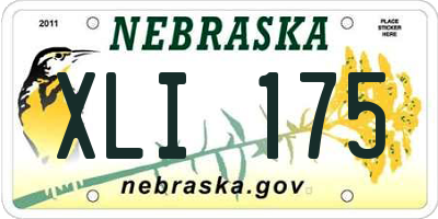 NE license plate XLI175