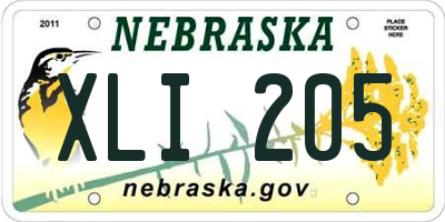 NE license plate XLI205