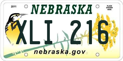NE license plate XLI216