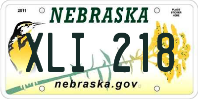 NE license plate XLI218