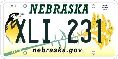 NE license plate XLI231