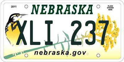 NE license plate XLI237