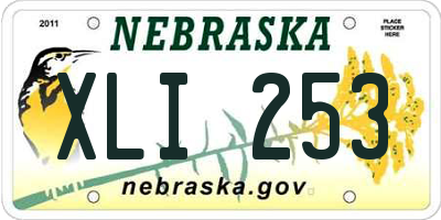 NE license plate XLI253