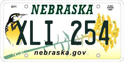 NE license plate XLI254