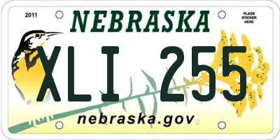 NE license plate XLI255