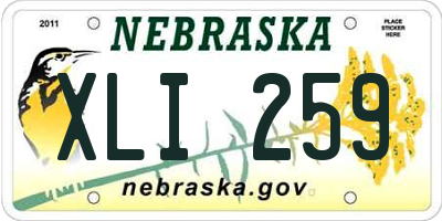 NE license plate XLI259
