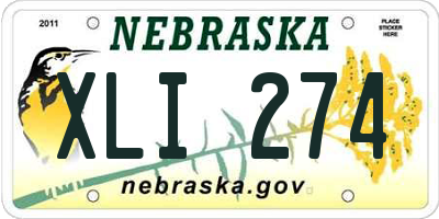 NE license plate XLI274