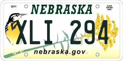 NE license plate XLI294