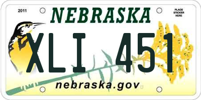 NE license plate XLI451