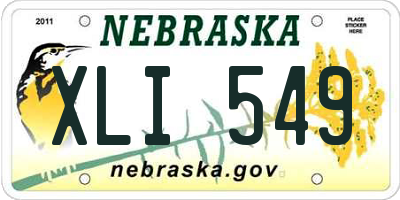 NE license plate XLI549