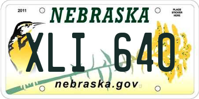 NE license plate XLI640
