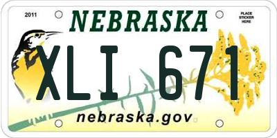 NE license plate XLI671