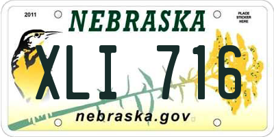 NE license plate XLI716