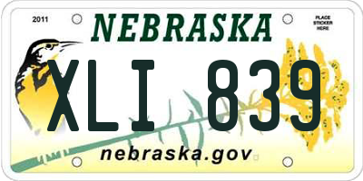 NE license plate XLI839