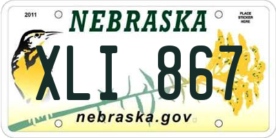 NE license plate XLI867