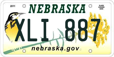 NE license plate XLI887
