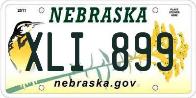 NE license plate XLI899