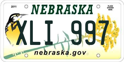 NE license plate XLI997