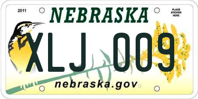 NE license plate XLJ009