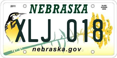 NE license plate XLJ018