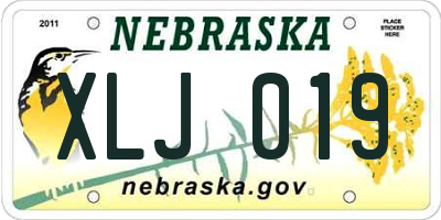 NE license plate XLJ019