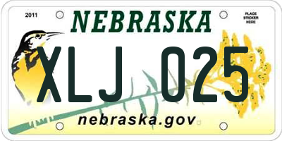 NE license plate XLJ025
